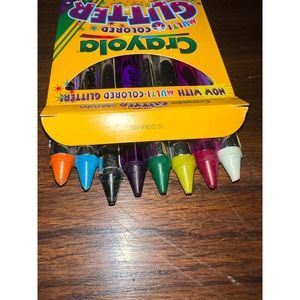 Vintage 1997 Crayola Multi colored Glittered Crayons